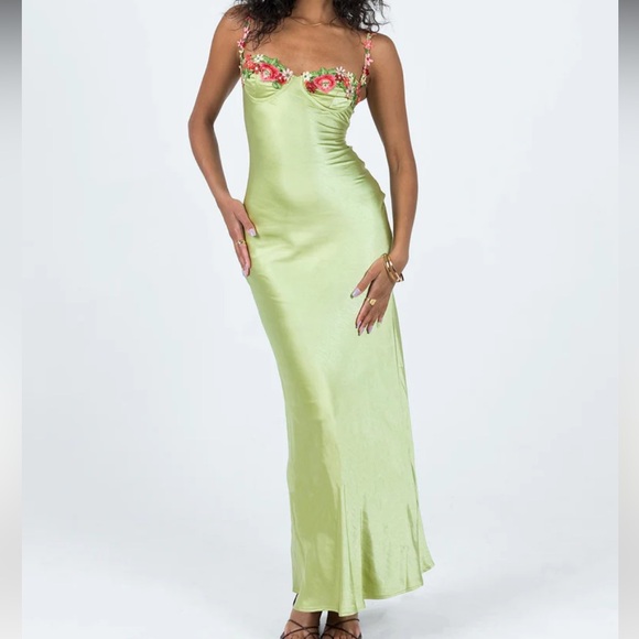 KENZIE MAXI DRESS GREEN - Picture 2 of 4